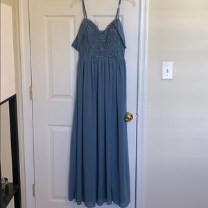 Lulu’s Off the Shoulder Lace Maxi Dress